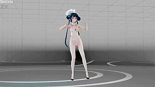 Blue Archives Ryuuge Kisaki undressing dance