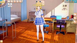 suwa moriya from touhou project gets her big tits groped in 3d hentai animation