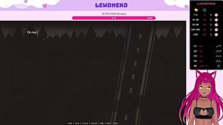 Vtuber lewdneko plays highway blossoms part 2 with cute game twists in anime style.