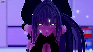 Man, I can’t even describe this 3D cartoon anime Karin swimsuit scene right!