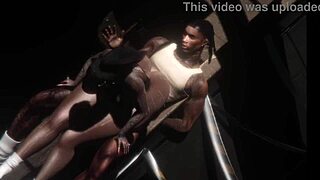 Beautiful big tits homemade big boobs bounce during a public missionary fuck in Second Life