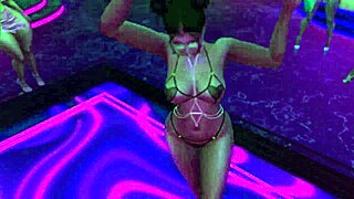 Hey, check this exhibitionist dancing in a microbikini at the club