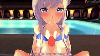 Belfast Bikini Pov Sex In Public Pool Azur Lane