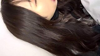 skinny japanese girl rides cowgirl pov in cute hardcore homemade video with missionary and doggystyle