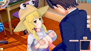suwa moriya from touhou project gets her big tits groped in 3d hentai animation
