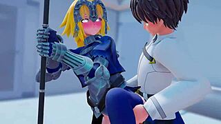 Feeling The Intense Passion As Fate Grand Order Jeanne D'Arc Gets Creampie In MMD Sex