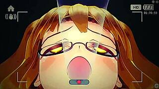 Big-boobed blonde in adult cartoon