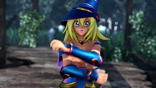 Dark Magician Girl in Yugioh MMD shows off huge tits.