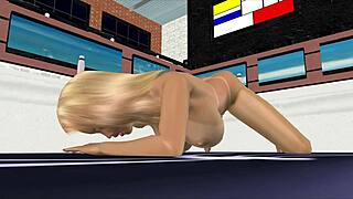 Ever seen a busty beauty in 3D animation rubbing herself?
