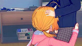 A hentai girl who cannot get enough of sucking a dick