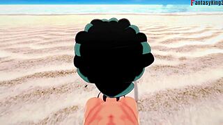 Yo, Gwen’s giving a hot blowjob on the beach in Total Drama! 🏖️