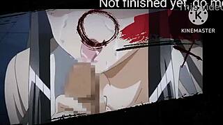 Deepthroat and gang bang in animated porn film