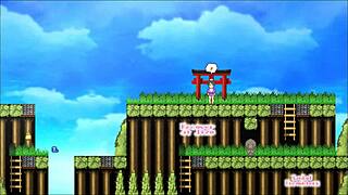 Sakura Gozen hentai game Ep 1 with busty samurai getting outdoor creampie.