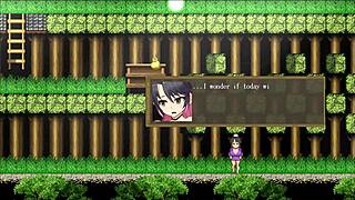 Sakura Gozen hentai game Ep 1 with busty samurai getting outdoor creampie.