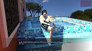 3D adult film with an Asian girl who likes to pee on a big cock
