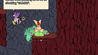 Furry succubus enjoys monster cock in Armas Quest game