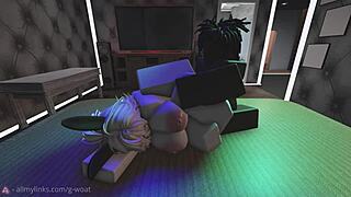 Bunny girl rides big cock