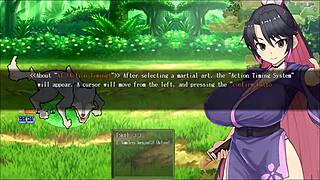 Sakura Gozen hentai game Ep 1 with busty samurai getting outdoor creampie.