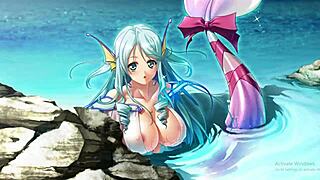 Lorleia's seductive performance in the adult animated series Kyonyuu Fantasy 2