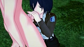 hey mikasa, you gonna blow that big tits doggystyle in aot hentai parody?