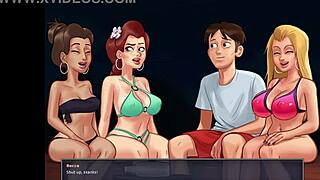 Double penetration action in Summertime Saga