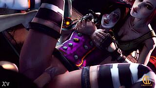mad moxxi and lilith go wild with succubus blowjob action in borderlands animation