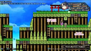 Sakura Gozen hentai game Ep 1 with busty samurai getting outdoor creampie.