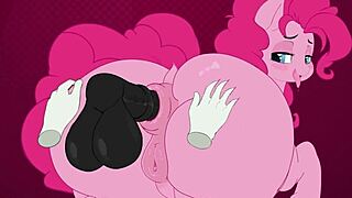 pinkipie's massive ass shakes in wild hentai action