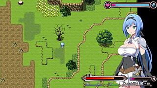 caught a city guard jerking off in nightmare knight part 3. wild hentai game moment with big tits fetish action!