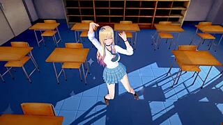 marin kitagawa's sensual dance in 3d anime style