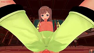 Japanese office scene with POV and Ecchi elements