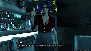 Stranded in Space 16: Sasha Flashing Her Huge Tits in Curvy Anime Outfit