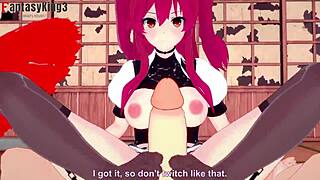 Cute redhead in a uniform gets a footjob and fucked