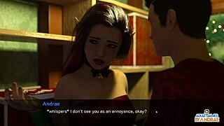 Nicole's Christmas gift: a hot blowjob and creampie scene