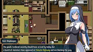 caught a city guard jerking off in nightmare knight part 3. wild hentai game moment with big tits fetish action!