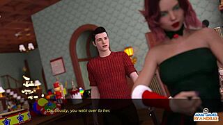 Steamy Christmas morning anal action with curvy girl