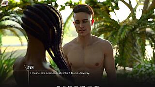 Busty black girl consoles emo college girl in taboo scene