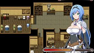 caught a city guard jerking off in nightmare knight part 3. wild hentai game moment with big tits fetish action!