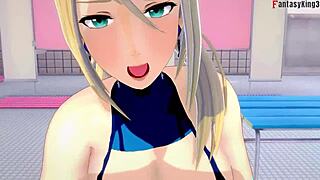 Samus Aran in bikini gets wild sex in Metroid fantasy!