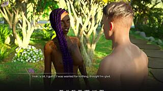 Busty black girl consoles emo college girl in taboo scene