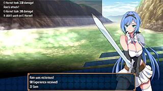 caught a city guard jerking off in nightmare knight part 3. wild hentai game moment with big tits fetish action!