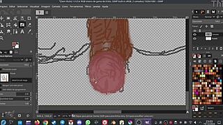 Just sketching a shemale with a massive cock in hentai style using Gimp