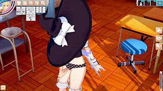 Big tits girl gives blowjob and handjob in 3d hentai anime video