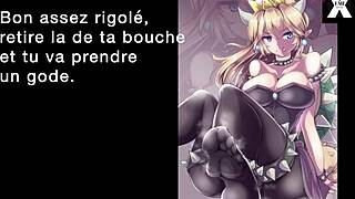 bowsette commands you to be her slut with joi cei sissy anal instructions using toys for cum swallowing and bdsm submission in french