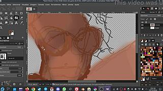 Just sketching a shemale with a massive cock in hentai style using Gimp