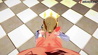 Artoria Pendragon in a steamy BJ scene from Fate