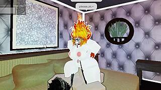 Cute fire girl slammed hard by big white cock in part 2!