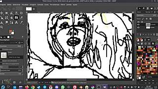 Just sketching a shemale with a massive cock in hentai style using Gimp