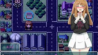 Beautiful blonde anime girl exposes herself for public sex