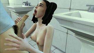3D animated college girl gives blow job to her friend’s big cock on vacation